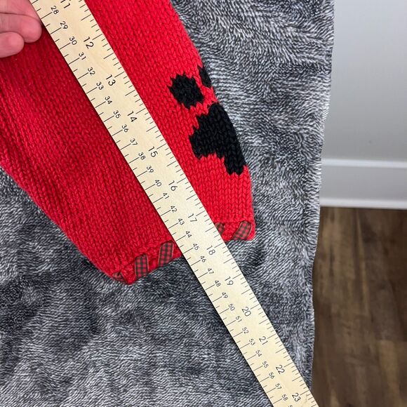 Vtg Woolrich Hand Knit Christmas Tree Dog Bow Sweater Crewneck Women's M - Picture 9 of 12